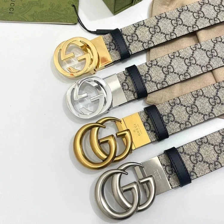 Louis Vuitton Gucci men's and women's belt PVC presbyopic calfskin retro