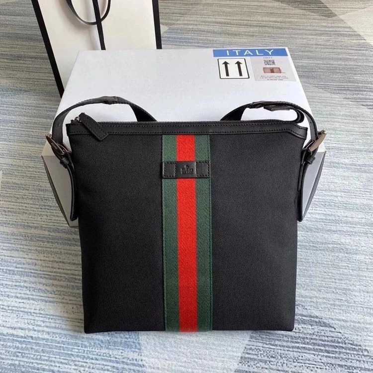 Gucci crossbody bag red and green striped men's shoulder bag large size 387111 small size 471454