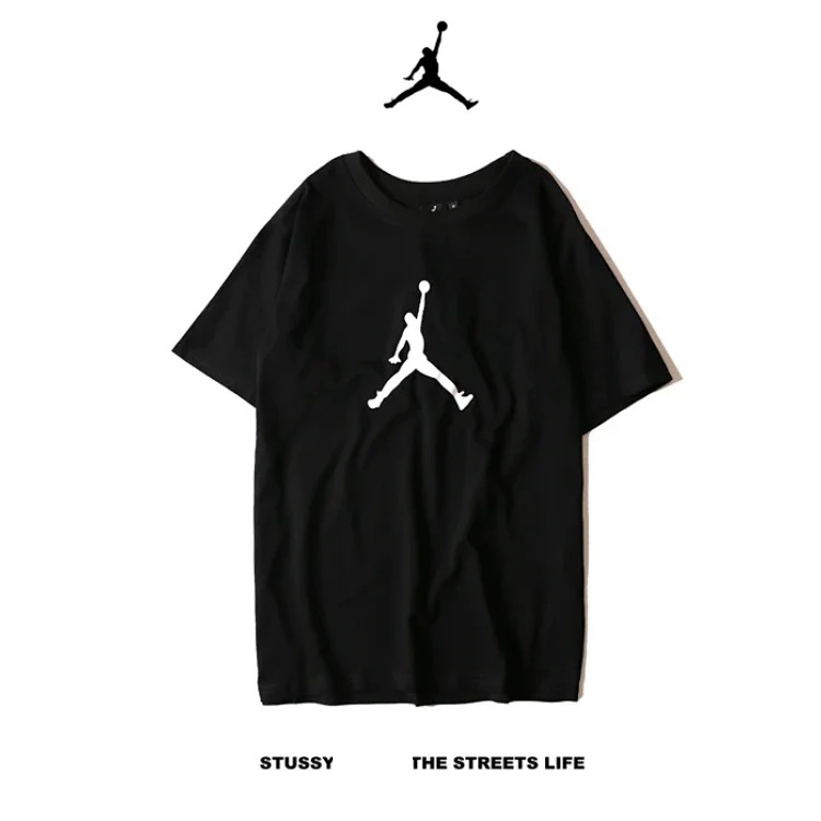 2026ss spring and summer new trendy brand AJ Air Jordan No. 23 bull embroidered short-sleeved T-shirt men's sports Basketball Jersey casual collar men's and women's same style bottoming shir