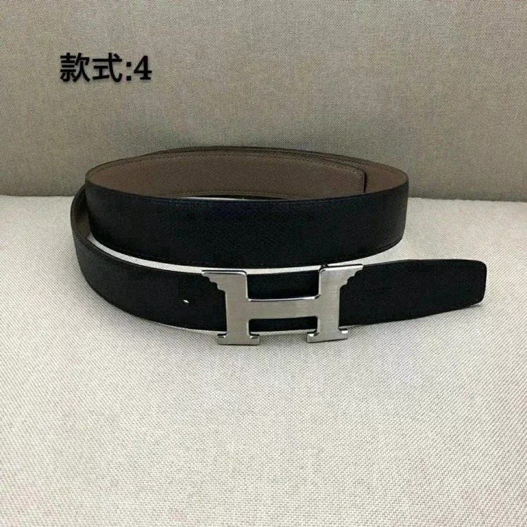 Original single counter version comes with packaging belt for men and women, double-sided belt, Italian cowhide original leather, pure steel buckle, palm pattern, H-home double H-buckle I