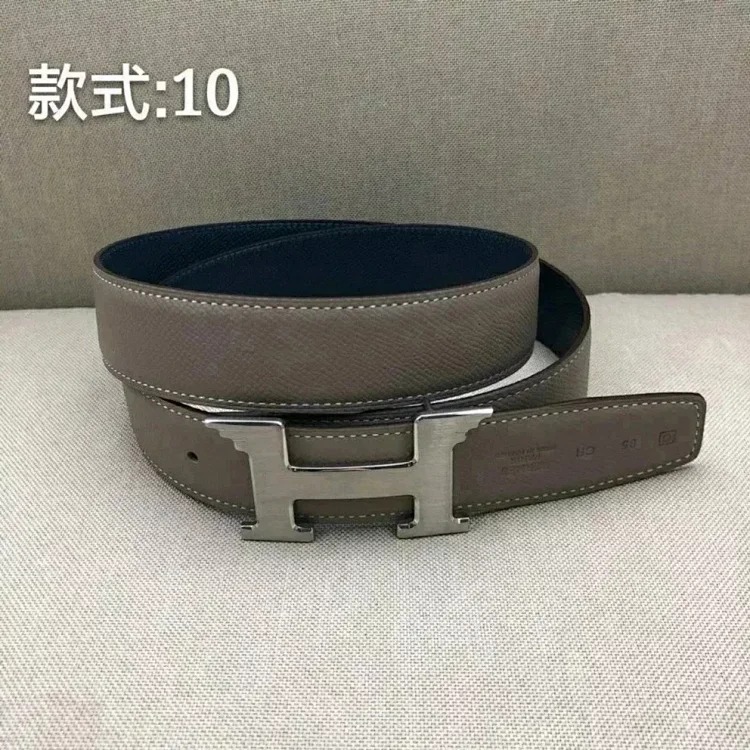 Original single counter version comes with packaging belt for men and women, double-sided belt, Italian cowhide original leather, pure steel buckle, palm pattern, H-home double H-buckle I