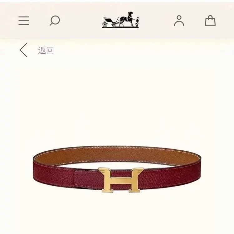 Original single counter version comes with packaging belt for men and women, double-sided belt, Italian cowhide original leather, pure steel buckle, palm pattern, H-home double H-buckle I