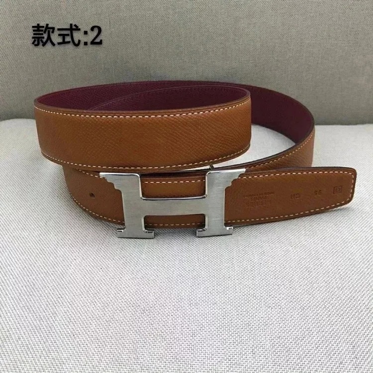 Original single counter version comes with packaging belt for men and women, double-sided belt, Italian cowhide original leather, pure steel buckle, palm pattern, H-home double H-buckle I