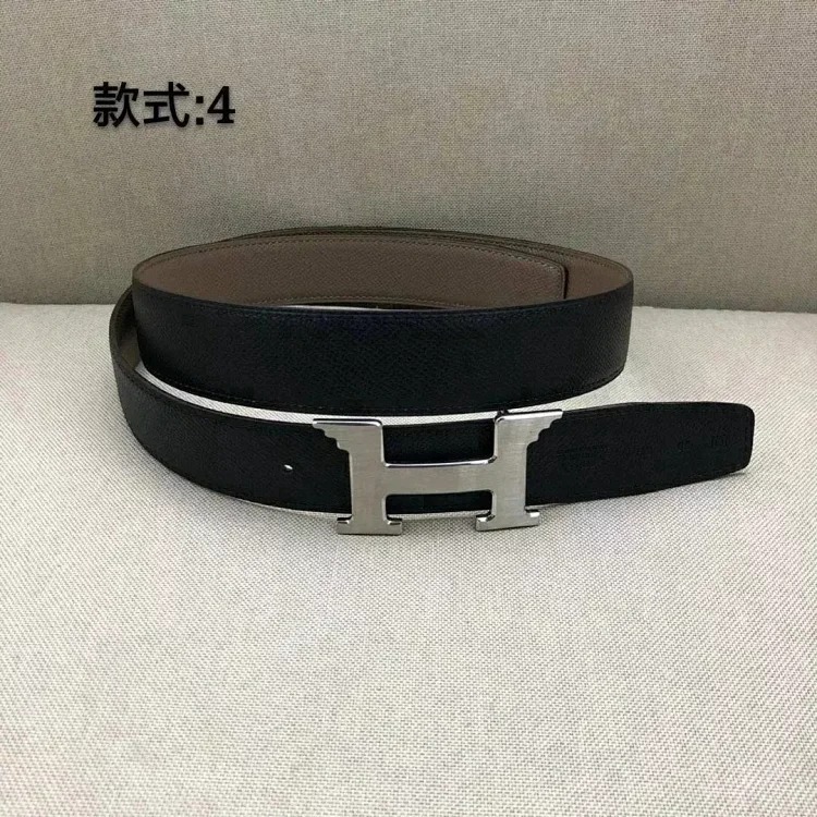 Original single counter version comes with packaging belt for men and women, double-sided belt, Italian cowhide original leather, pure steel buckle, palm pattern, H-home double H-buckle I