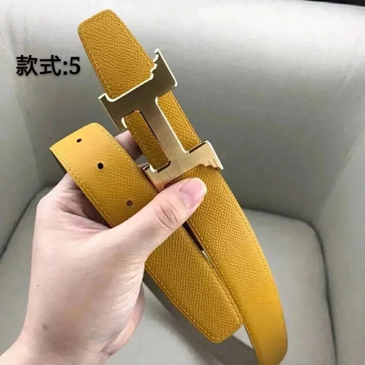 Original single counter version comes with packaging belt for men and women, double-sided belt, Italian cowhide original leather, pure steel buckle, palm pattern, H-home double H-buckle I