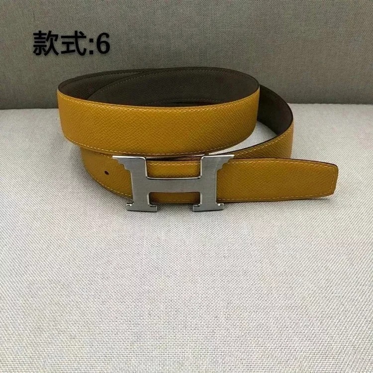 Original single counter version comes with packaging belt for men and women, double-sided belt, Italian cowhide original leather, pure steel buckle, palm pattern, H-home double H-buckle I
