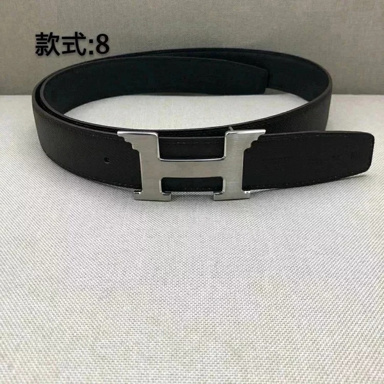 Original single counter version comes with packaging belt for men and women, double-sided belt, Italian cowhide original leather, pure steel buckle, palm pattern, H-home double H-buckle I
