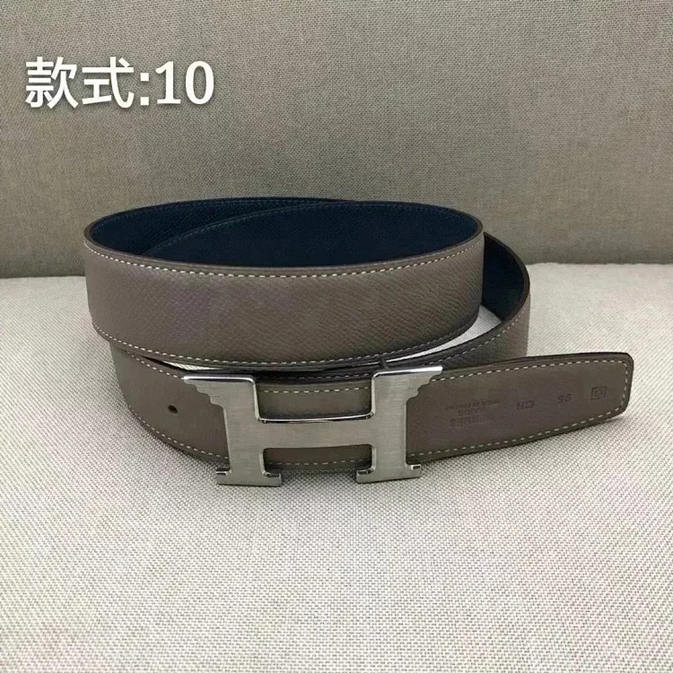 Original single counter version comes with packaging belt for men and women, double-sided belt, Italian cowhide original leather, pure steel buckle, palm pattern, H-home double H-buckle I