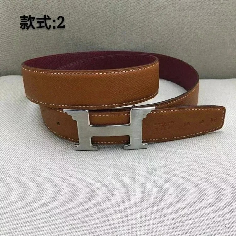 Original single counter version comes with packaging belt for men and women, double-sided belt, Italian cowhide original leather, pure steel buckle, palm pattern, H-home double H-buckle I