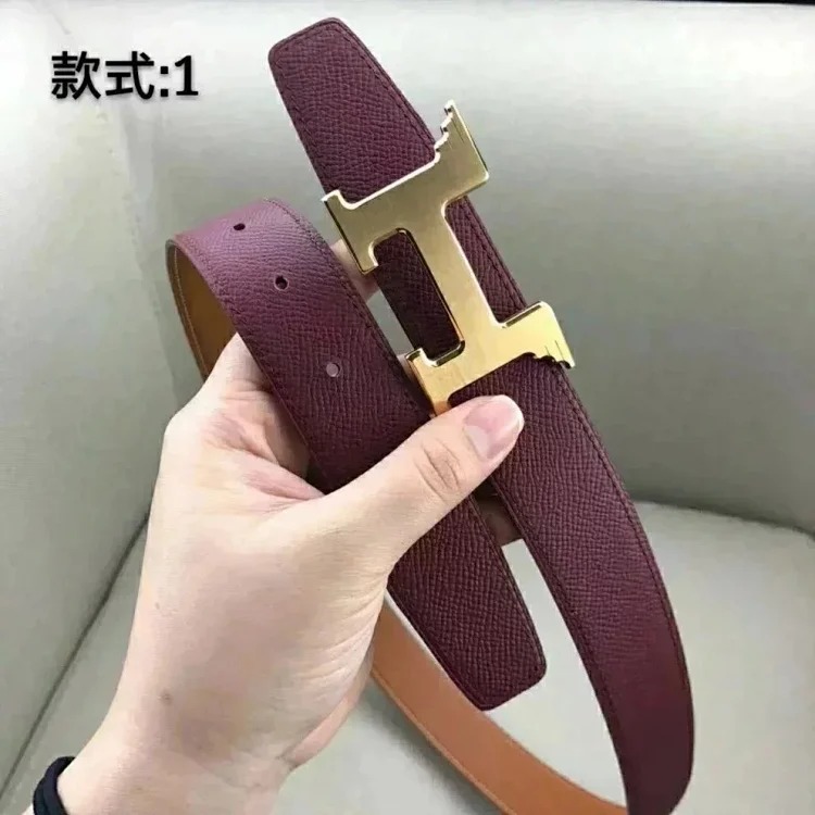 Original single counter version comes with packaging belt for men and women, double-sided belt, Italian cowhide original leather, pure steel buckle, palm pattern, H-home double H-buckle I