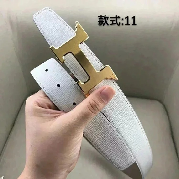 Original single counter version comes with packaging belt for men and women, double-sided belt, Italian cowhide original leather, pure steel buckle, palm pattern, H-home double H-buckle I