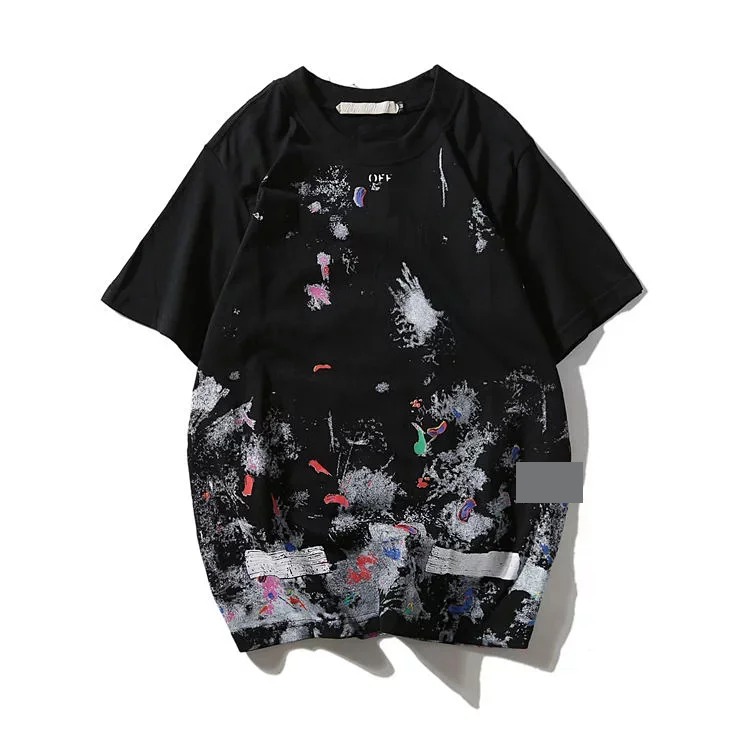 2020ss spring and summer European and American trendy brand off white starry sky camouflage letters pure cotton couple casual short-sleeved T-shirt for men and women