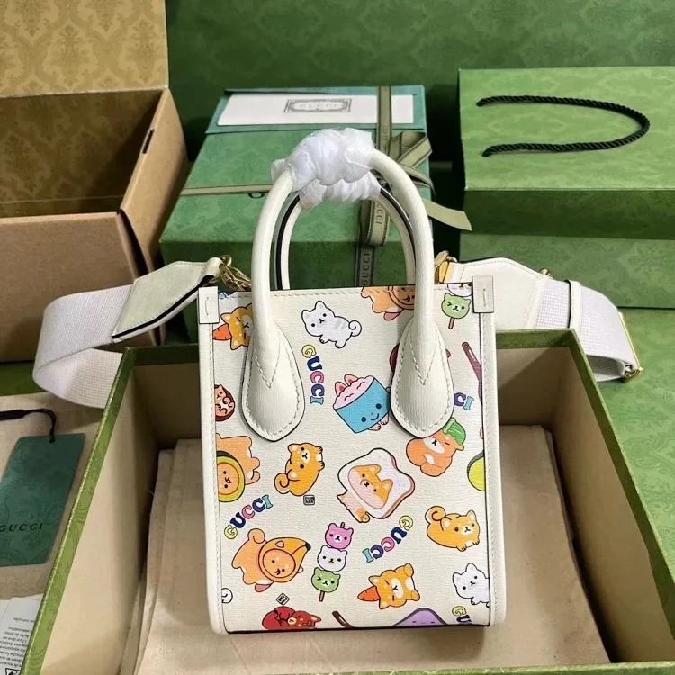 Gucci animal print mini tote bag music score bag crossbody bag shoulder bag same style for men and women 699406