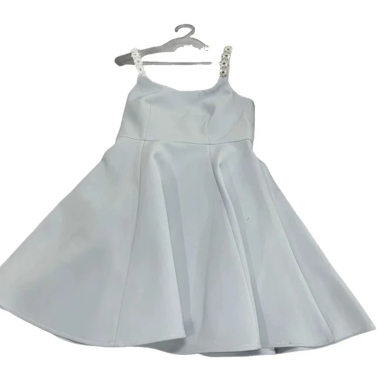 [OG] Global Shopping Private high-end customized summer new style French heavy industry rhinestone suspender dress women's summer high-end backless bow tie waist slimming lady dress dress
