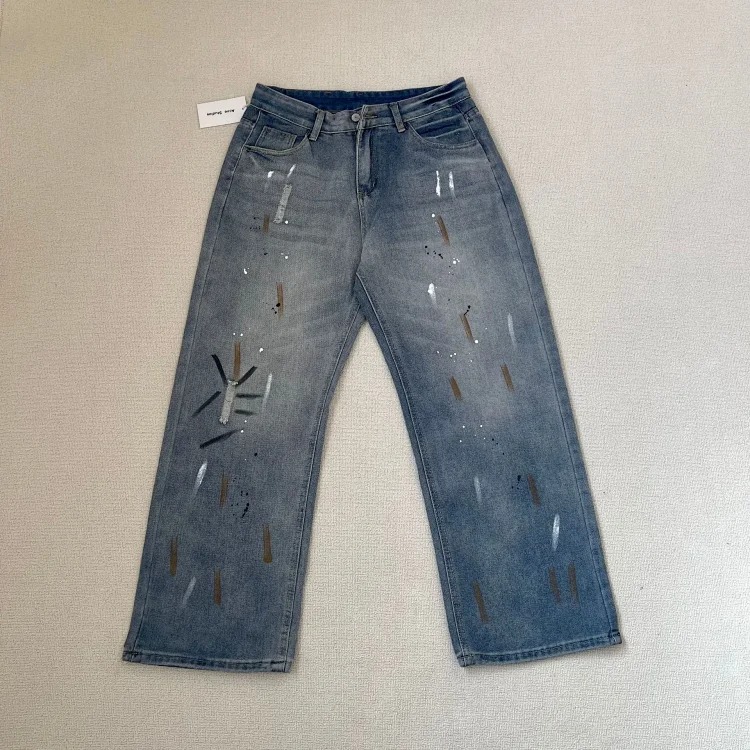 AC3D printed ne oil paint palette straight jeans full series set