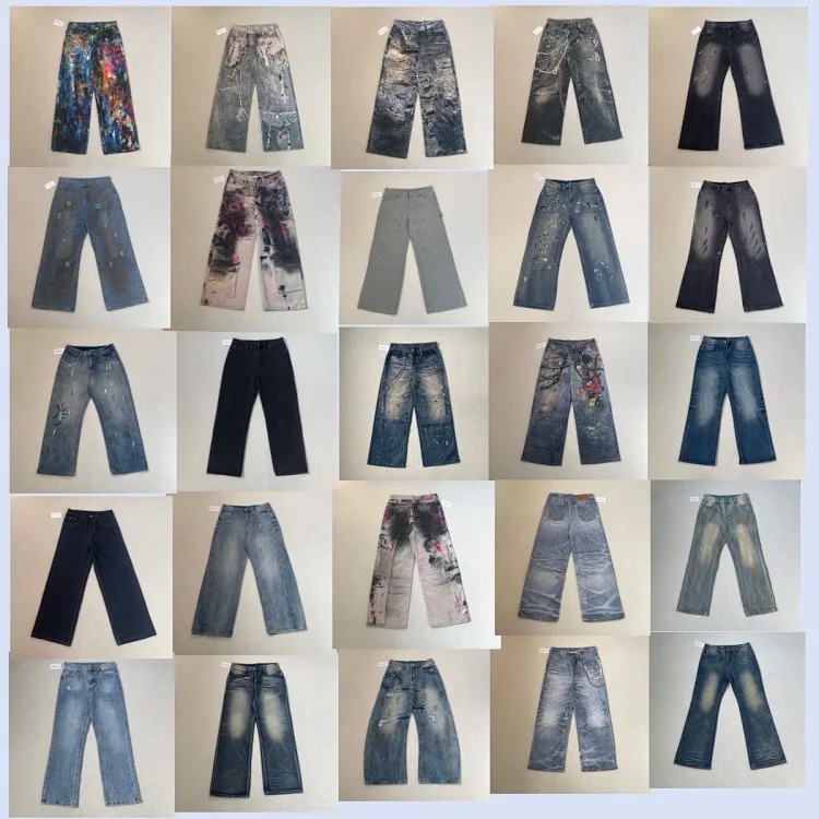 AC3D printed ne oil paint palette straight jeans full series set
