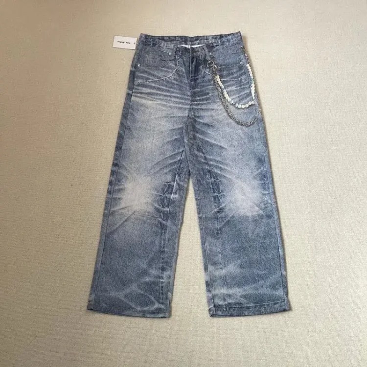 AC3D printed ne oil paint palette straight jeans full series set