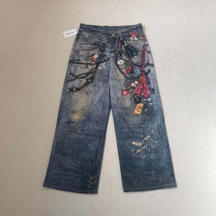 AC3D printed ne oil paint palette straight jeans full series set