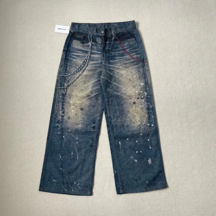 AC3D printed ne oil paint palette straight jeans full series set