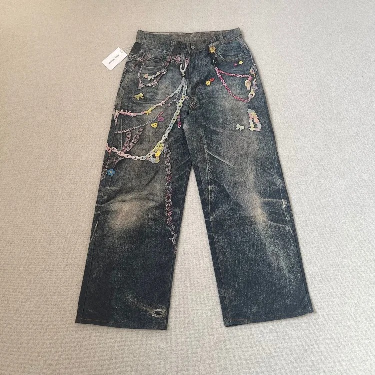 AC3D printed ne oil paint palette straight jeans full series set