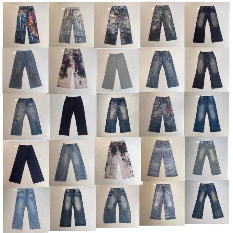 AC3D printed ne oil paint palette straight jeans full series set