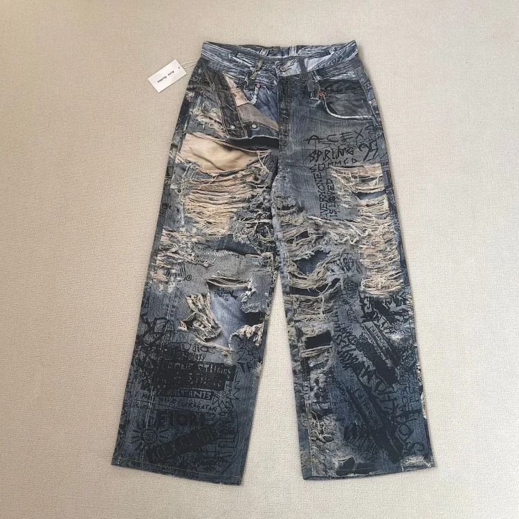 AC3D printed ne oil paint palette straight jeans full series set
