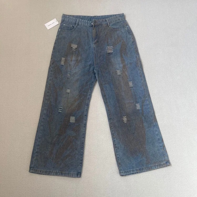 AC3D printed ne oil paint palette straight jeans full series set