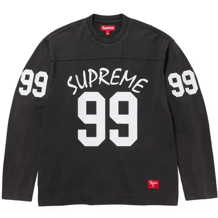 New Superme number 99 printed loose long-sleeved round neck T-shirt wasteland style popular ins trend