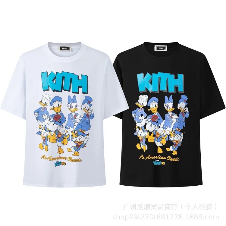 European and American trendy brand kitth new cartoon animation print casual loose sports short-sleeved T-shirt for men and women