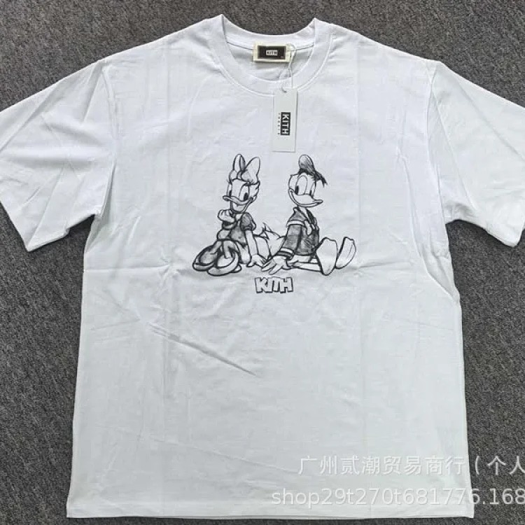 European and American trendy brand kitth new cartoon animation print casual loose sports short-sleeved T-shirt for men and women