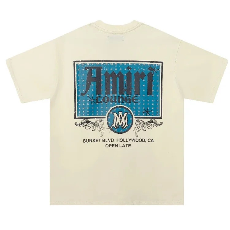 Trendy brand AMI short-sleeved T-shirts for men and women for all seasons, high street printed loose half-sleeves, handsome street T-shirts