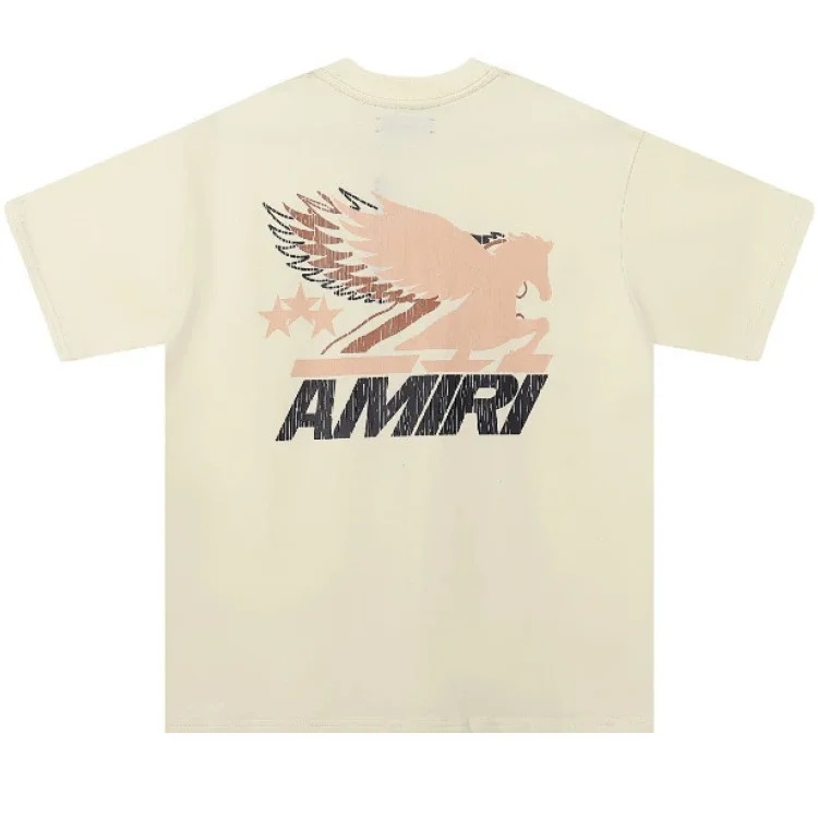 Trendy brand AMI short-sleeved T-shirts for men and women for all seasons, high street printed loose half-sleeves, handsome street T-shirts