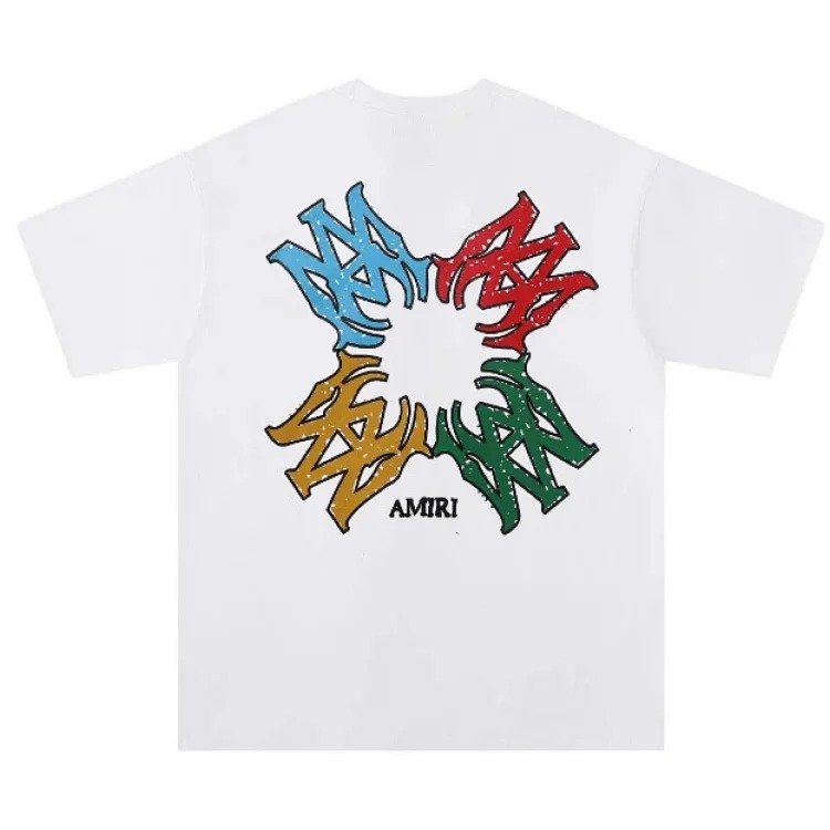 Trendy brand AMI short-sleeved T-shirts for men and women for all seasons, high street printed loose half-sleeves, handsome street T-shirts
