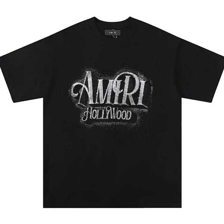 Trendy brand AMI short-sleeved T-shirts for men and women for all seasons, high street printed loose half-sleeves, handsome street T-shirts