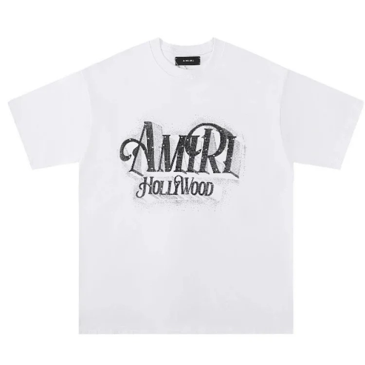 Trendy brand AMI short-sleeved T-shirts for men and women for all seasons, high street printed loose half-sleeves, handsome street T-shirts