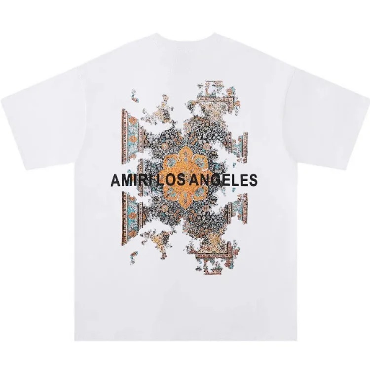 Trendy brand AMI short-sleeved T-shirts for men and women for all seasons, high street printed loose half-sleeves, handsome street T-shirts