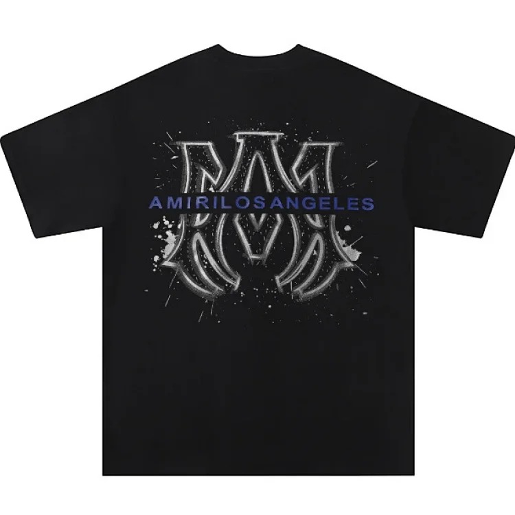 Trendy brand AMI short-sleeved T-shirts for men and women for all seasons, high street printed loose half-sleeves, handsome street T-shirts