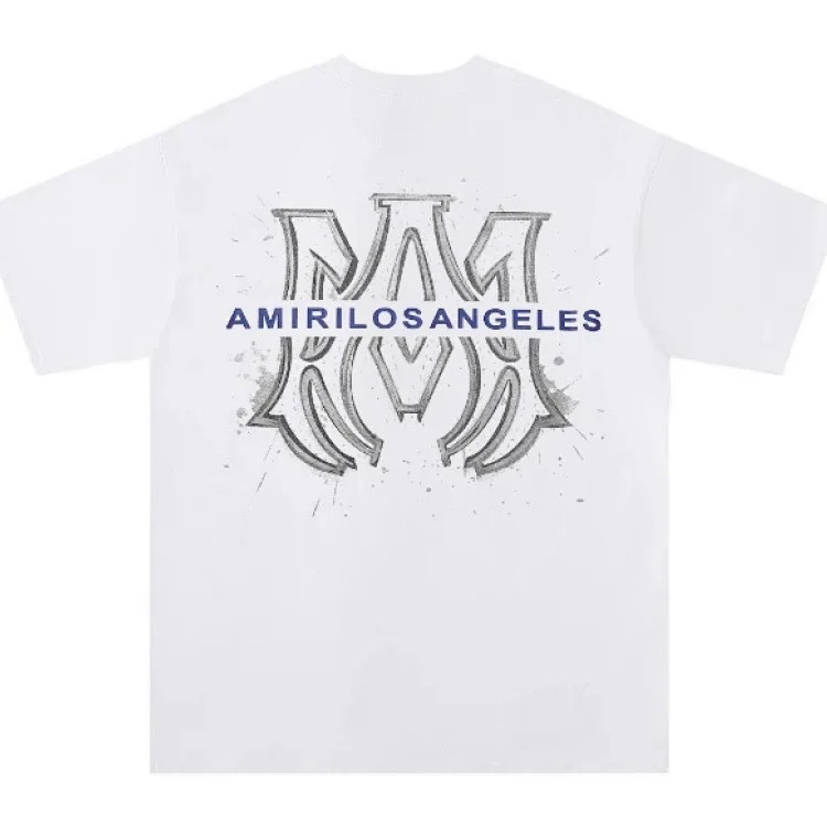 Trendy brand AMI short-sleeved T-shirts for men and women for all seasons, high street printed loose half-sleeves, handsome street T-shirts