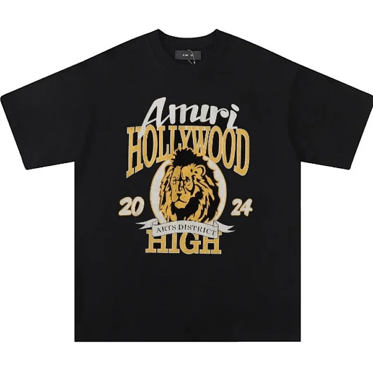 Trendy brand AMI short-sleeved T-shirts for men and women for all seasons, high street printed loose half-sleeves, handsome street T-shirts