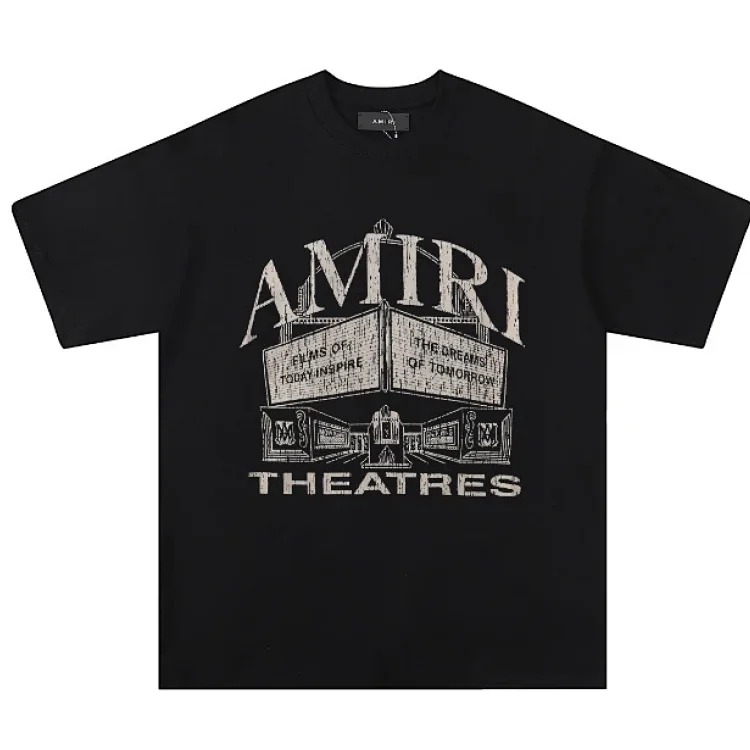 Trendy brand AMI short-sleeved T-shirts for men and women for all seasons, high street printed loose half-sleeves, handsome street T-shirts
