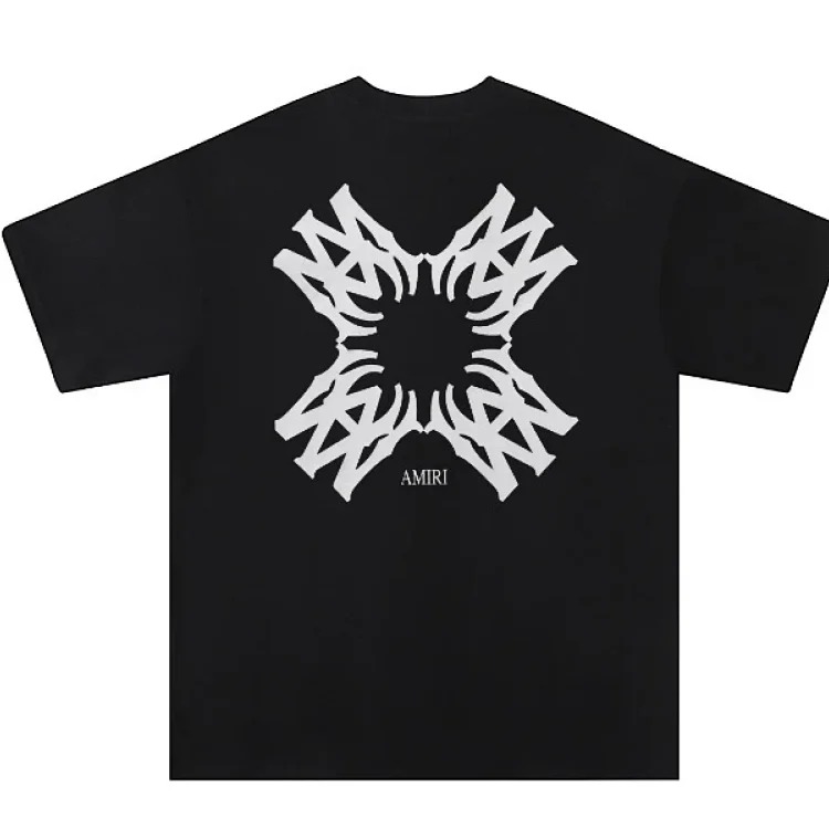 Trendy brand AMI short-sleeved T-shirts for men and women for all seasons, high street printed loose half-sleeves, handsome street T-shirts