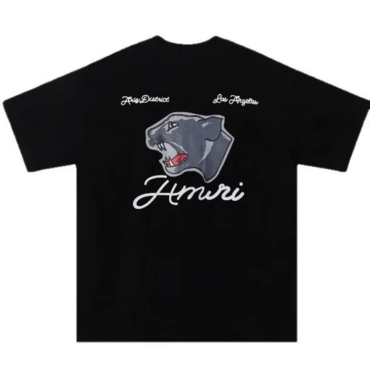 Trendy brand AMI short-sleeved T-shirts for men and women for all seasons, high street printed loose half-sleeves, handsome street T-shirts