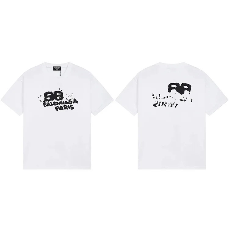 B family T-shirt spring and heavyweight pure cotton short-sleeved T casual versatile men and women the same style