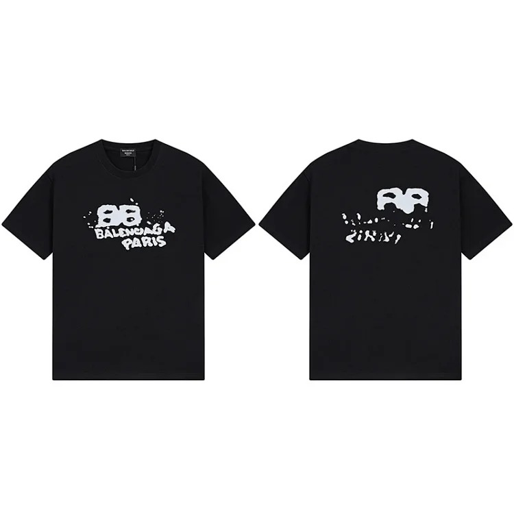 B family T-shirt spring and heavyweight pure cotton short-sleeved T casual versatile men and women the same style