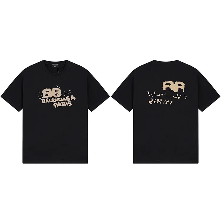 B family T-shirt spring and heavyweight pure cotton short-sleeved T casual versatile men and women the same style