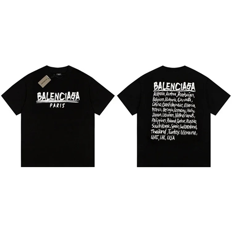 B family T-shirt spring and heavyweight pure cotton short-sleeved T casual versatile men and women the same style