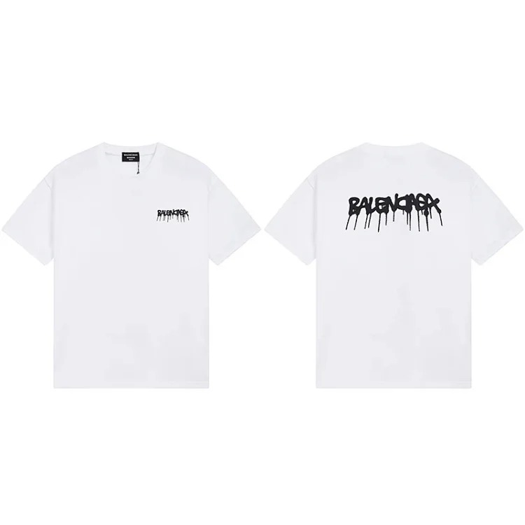 B family T-shirt spring and heavyweight pure cotton short-sleeved T casual versatile men and women the same style