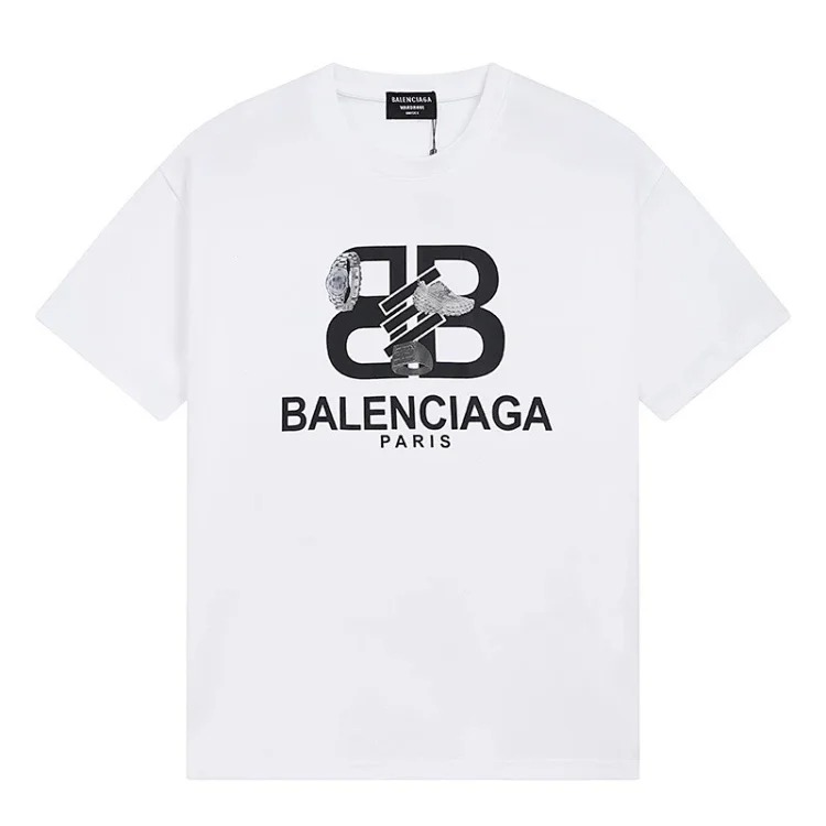 B family T-shirt spring and heavyweight pure cotton short-sleeved T casual versatile men and women the same style