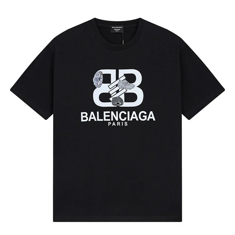 B family T-shirt spring and heavyweight pure cotton short-sleeved T casual versatile men and women the same style