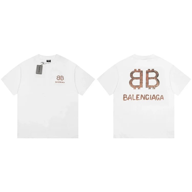 B family T-shirt spring and heavyweight pure cotton short-sleeved T casual versatile men and women the same style